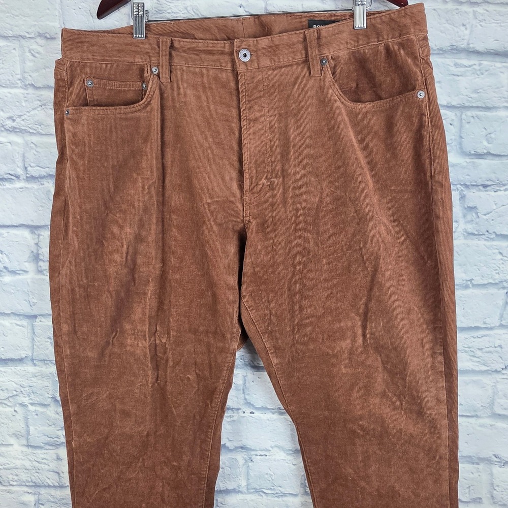 Bonobos Slim Fit Corduroy Pants Men Brown Stretch Cotton 5-Pocket Trousers 40X30
